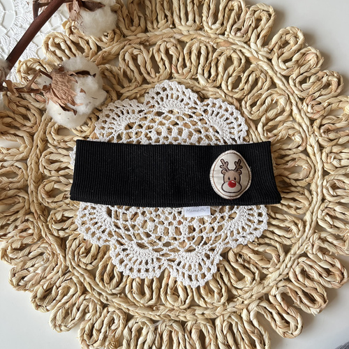 Czarna Opaska Świąteczna Merry Christmas Mamatti OK06