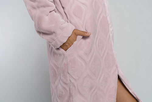 Szlafrok damski na zamek Arena Italian Fashion - pudrowy róż