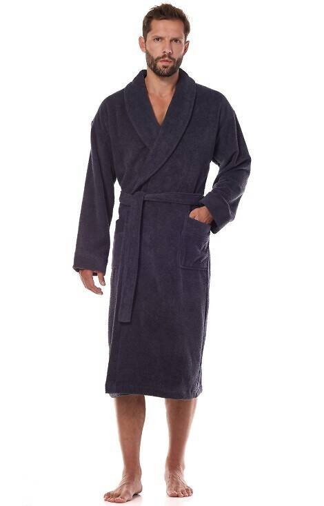 2450 Szlafrok Męski Frotte L&L - antracyt