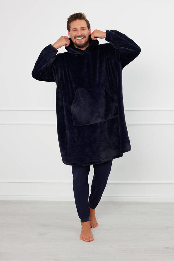 Kocobluza z kapturem unisex Forio Italian Fashion - granatowy