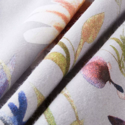 31512/2 Darymex Flanelove szara kolorowa kwiaty– komplet pościeli flanelowej, 100% bawełna, ciepła i przytulna