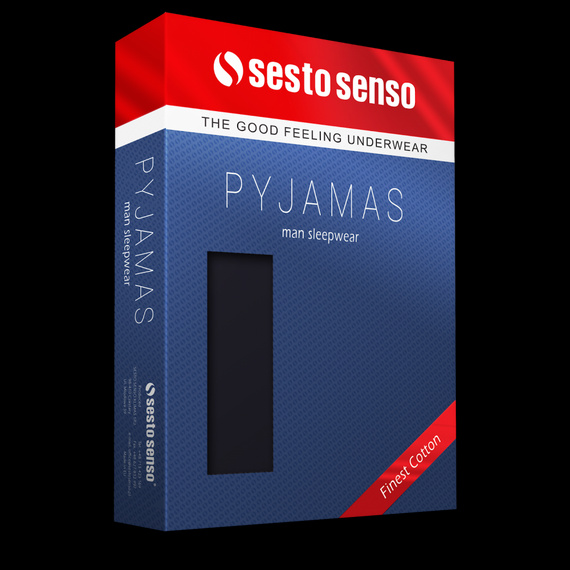 Bawełniana piżama męska, rozpinana 2385/15 Sesto Senso - granatowy/beżowy