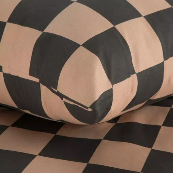 Pościel bawełniana Sara 21 kratka Eurofirany brązowy