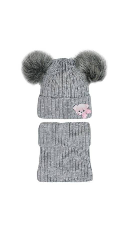 Czapka + golf dla dziewczynki 46-456 AJS mix kolor