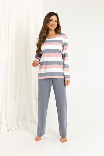 Bawełniana piżama damska Regina 726 – długi rękaw, przytulna i kobieca na zimniejsze noce