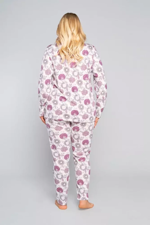 Piżama Damska długi rękaw, spodnie Lobelia Italian Fashion -