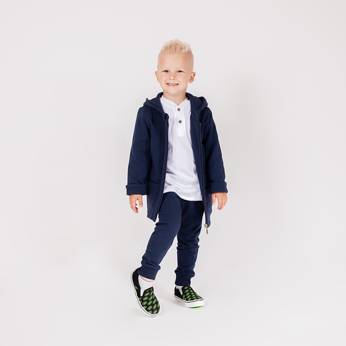 Granatowa kurtka dresowa Nicol Willy 219288 – bawełniana, z kapturem i kieszeniami