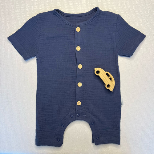 Rampers muślinowy RA55205 Mamatti - granatowy