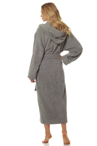 Długi Szlafrok Damski Frotte 2102 L&L - navy 