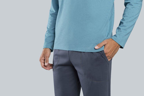 Piżama męska długi rękaw, spodnie Lion Italian Fashion - rudy/grafit