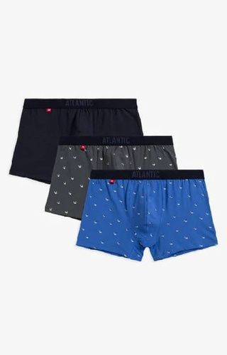 Bokserki męskie 3MH-187 A'3 Atlantic -niebieski-granatowy-grafitowy