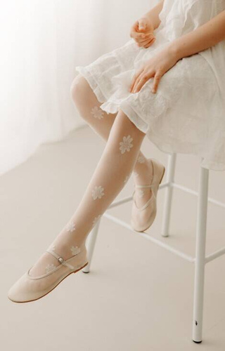 Y5113 Angela Rajstopy dziewczęce Fiore- rose baletto