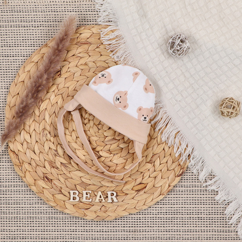 Czapka niemowlęca z bawełny organicznej Sweet Bears Nini