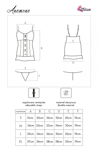 Komplet, koszulka + stingi Anemone LC 16036 LivCo Corsetti Fashion