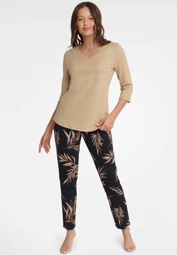 Piżama Damska 40928 Garden   Henderson beżowy