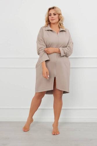 Szlafrok Damski na zamek Grafi Italian Fashion - beżowy