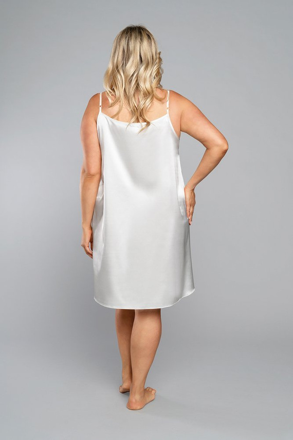 Koszula nocna wąskie ramiączko, krótka Dotyk Italia Fashion -ecru