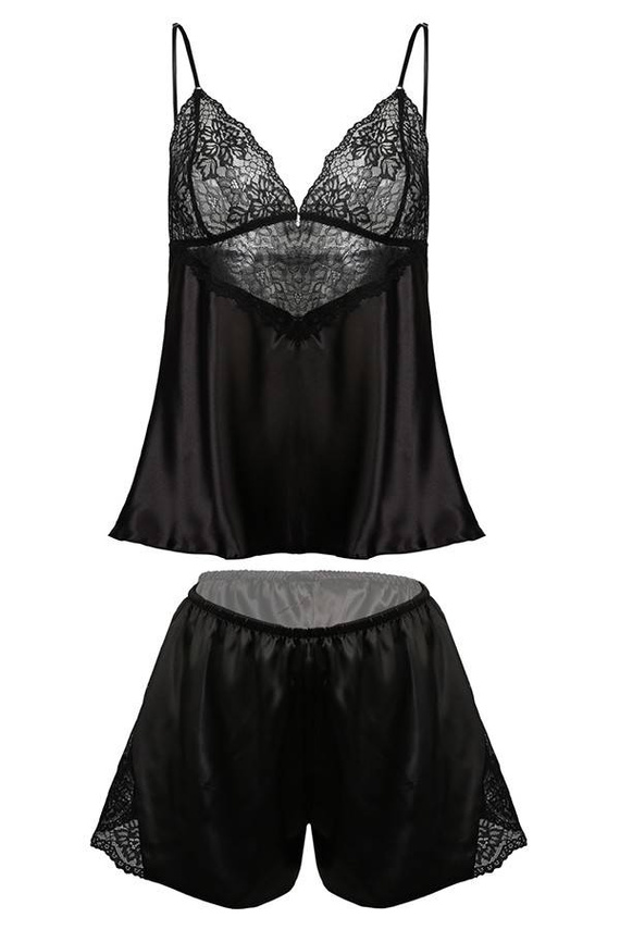 Clementina Komplet piżama damska DKaren- czarny