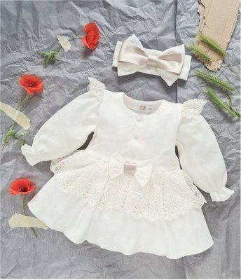 Sukienka + opaska 184E Bella Marija - ecru