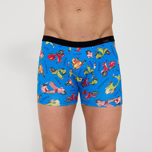 Cornette Tattoo 280/253 Vespa– bokserki męskie bawełniane z elastanem, kolorowy wzór, guma w tunelu, w pudełku