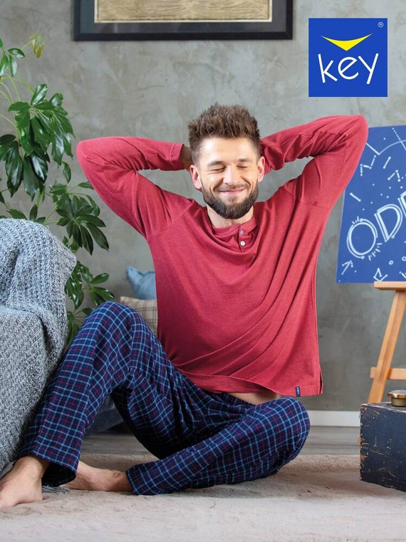  Piżama Męska MNS 451   Key bordowy