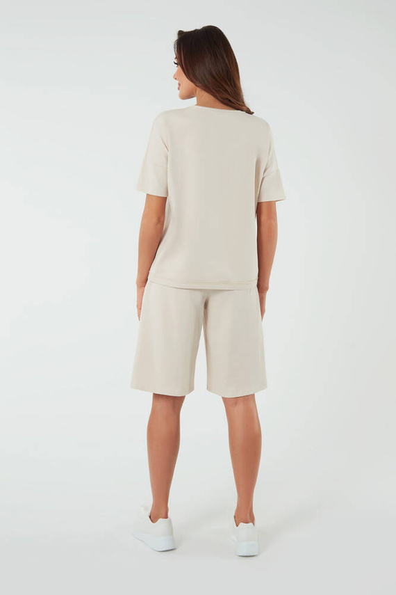 Bluzka z krótkim rękawem Madri Italian Fashion - beżowy