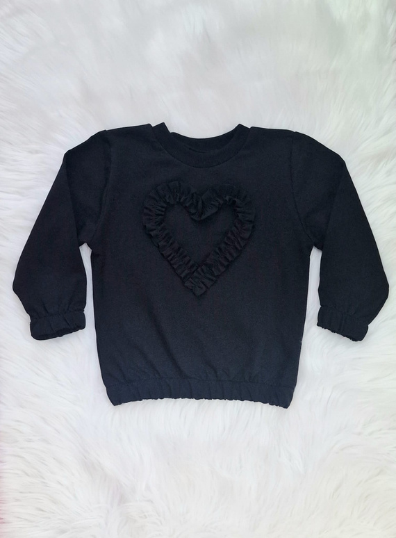 Mia Bambarillo czarny– bluza dziecięca z dzianiny dresowej | Bawełna 95%, elastan 5%