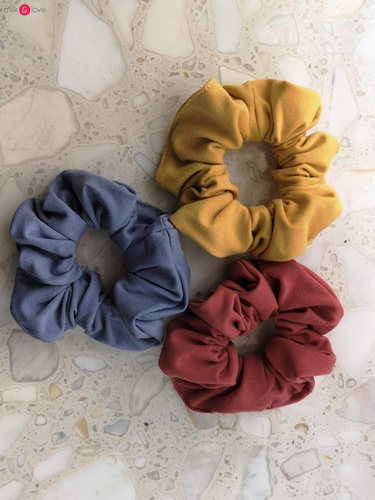 Gumka do włosów gładka Scrunchie Milk&Love ochra