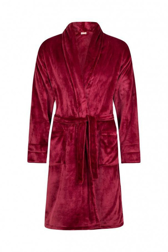 Szlafrok damski polarowy Super Babcia ByShelly - bordowy/srebrny