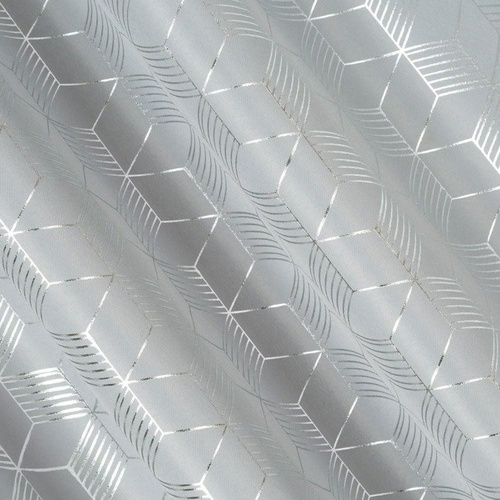 Oli Zasłona gotowa na przelotkach Design 91 srebrna geometria