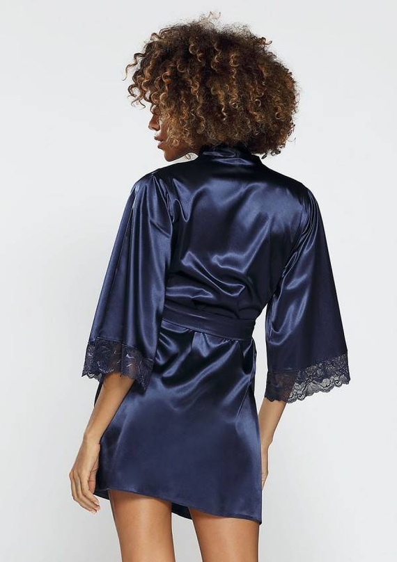 Belinda Satynowy Szlafrok Damski DKaren - granat