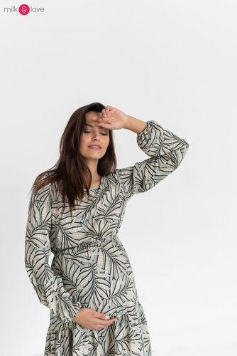 Sukienka ciążowa i do karmienia Lovely Dress Milk&Love granatowa w print