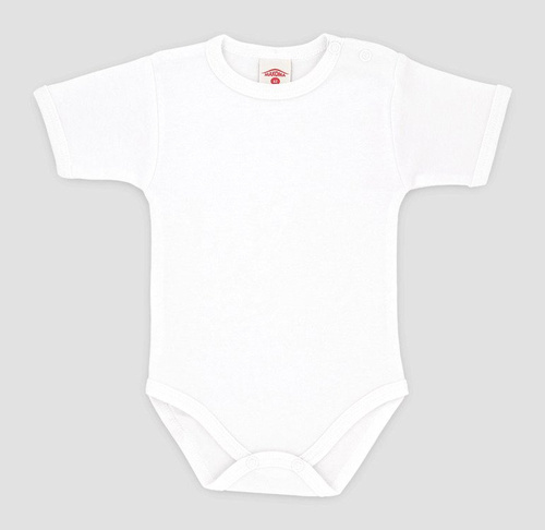 0320 Body z krótkim rękawem prążkowane "BIAŁE" Makoma 