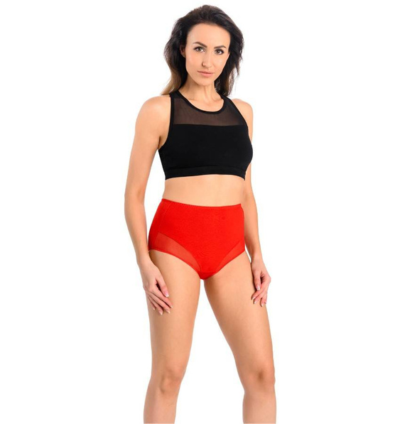 Figi z wysokim stanem 3-Pak 1123-3 Filly Teyli -  czarny/jeans/czerwony