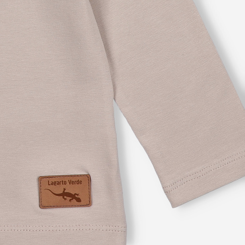 Lagarto Verde bluzka dla dziewczynki z długim rękawem beżowy– modna, bawełniana, trwała