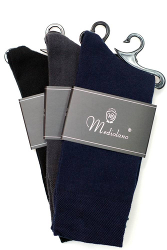 Skarpety męskie garniturowe Mediolano grafitowy