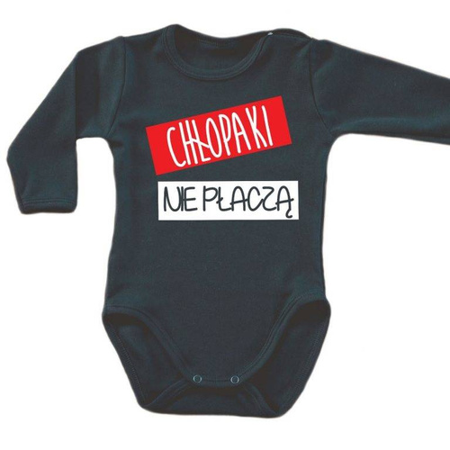 "Chłopaki nie płaczą" body długi rękaw Moocha czarny