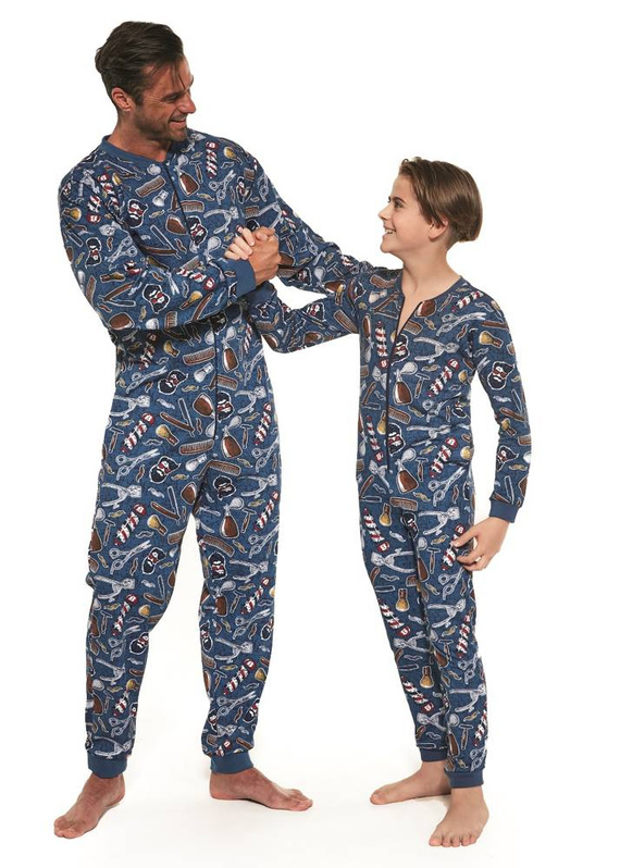 Cornette Piżama Chłopięca Kombinezon 185,186/125 Barber Cornette - jeans