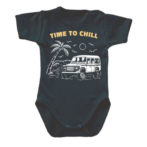Body krótki rękaw "WAKACJE – TIME TO CHILL" Moocha czarny