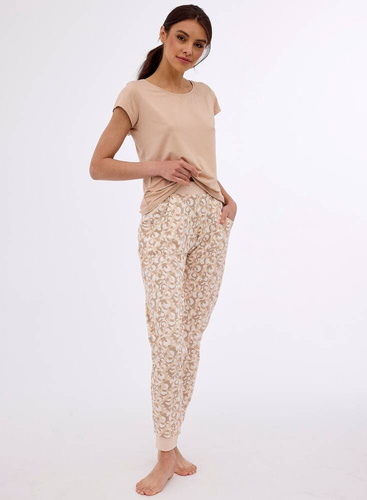 Piżama trzyczęściowa damska 355/411 Elen  Cornette beżowy