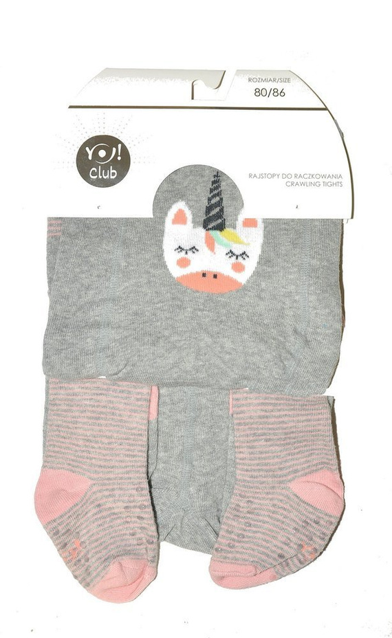 RAB-0025G Rajstopy do raczkowania mix kolor-dziewczynka