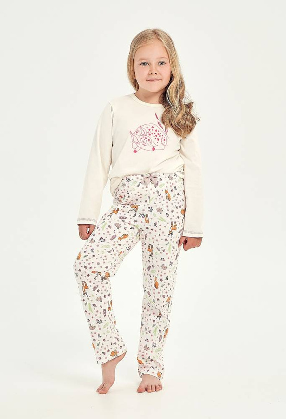 Piżama dla dziewczynki 3032,3033 Nell Taro -ecru