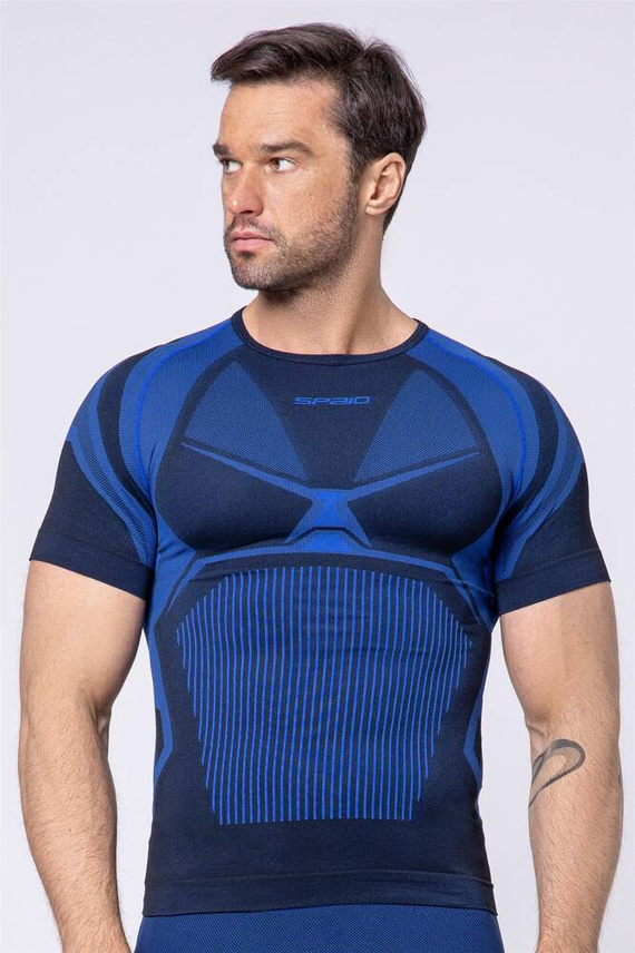 Confidence Bluzka termoaktywna męska krótki rękaw Spaio black/royal blue 