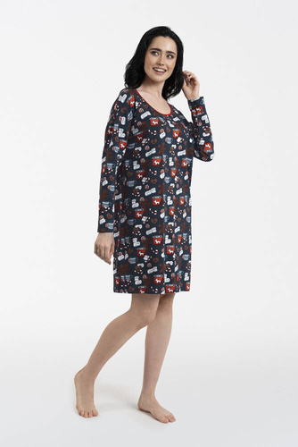 Koszula nocna damska Makala talian Fashion - druk 