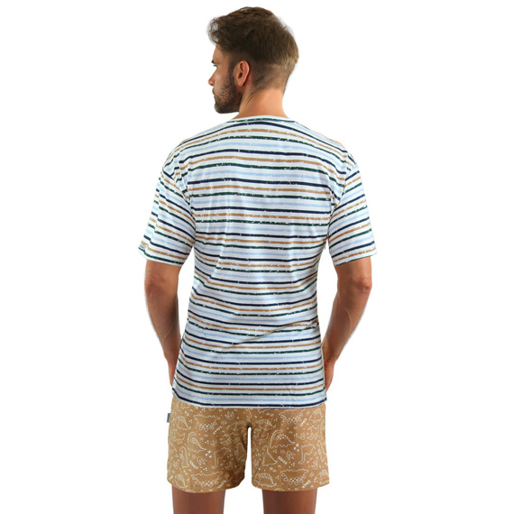 Bawełniana piżama męska, krótki rękaw i spodenki 2651/03 Sesto Senso - beżowy
