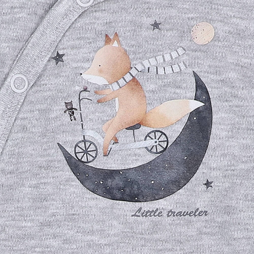 Body kopertowe z bawełny organicznej Space Tour Nini szary