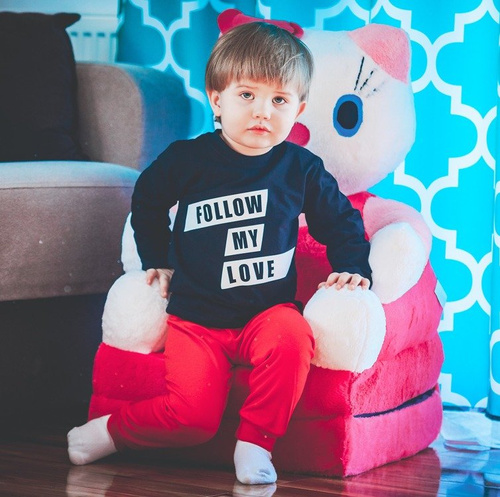 Koszulka długi rękaw "Follow my love" Moocha czarny