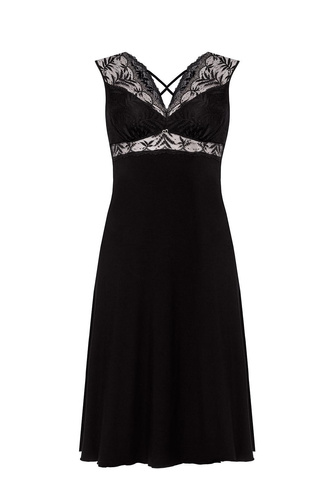 Elegancka koszula nocna Nipplex Mefemi Petra KM29 – wiskoza i koronka, długość midi