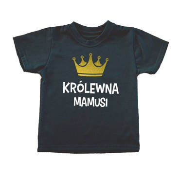 Koszulka dziecięca "KRÓLEWNA MAMUSI"  Moocha czarny