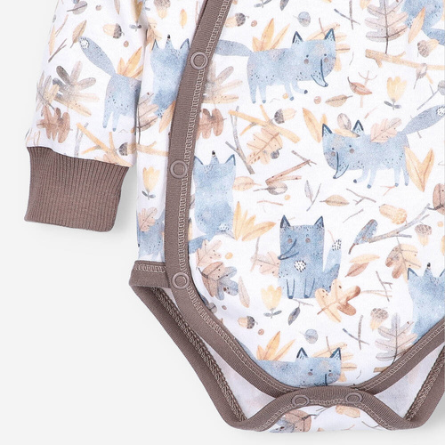 Body kopertowe z bawełny organicznej Skarby Jesieni Nini druk 